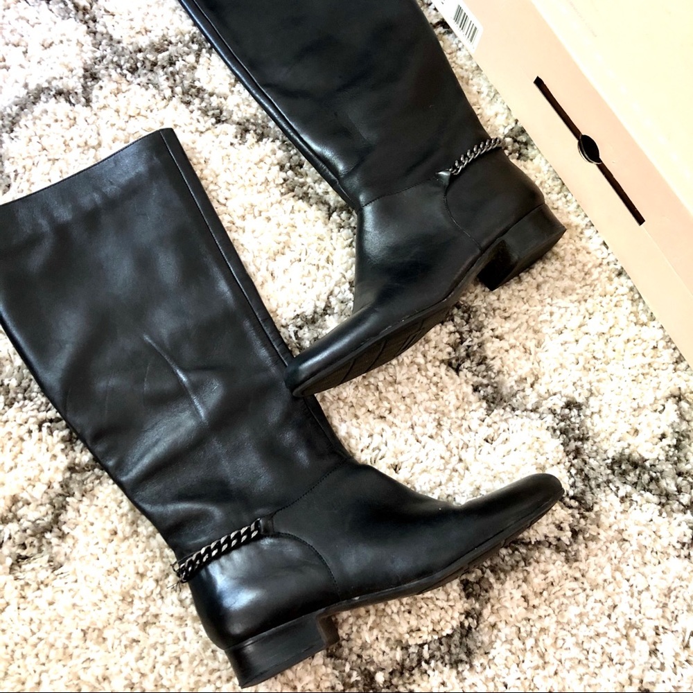 Bandolino Black Leather Knee High Boots